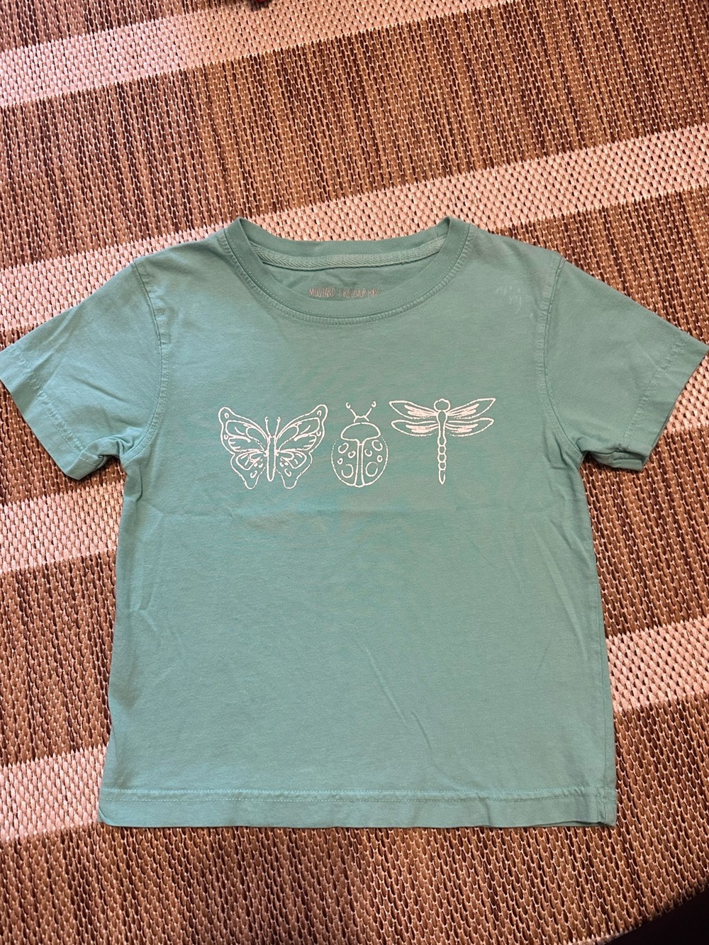 Girls' Mint Green Short-Sleeve Tee with Nature Icons